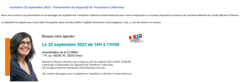 Invitation événement emploi Transitions Collectives
